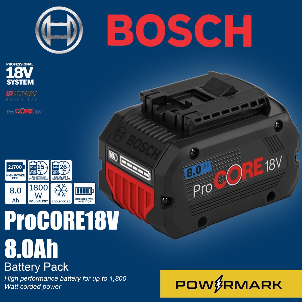 BOSCH ProCORE 18V 8.0 Ah Performance Battery POWERMARK BCT