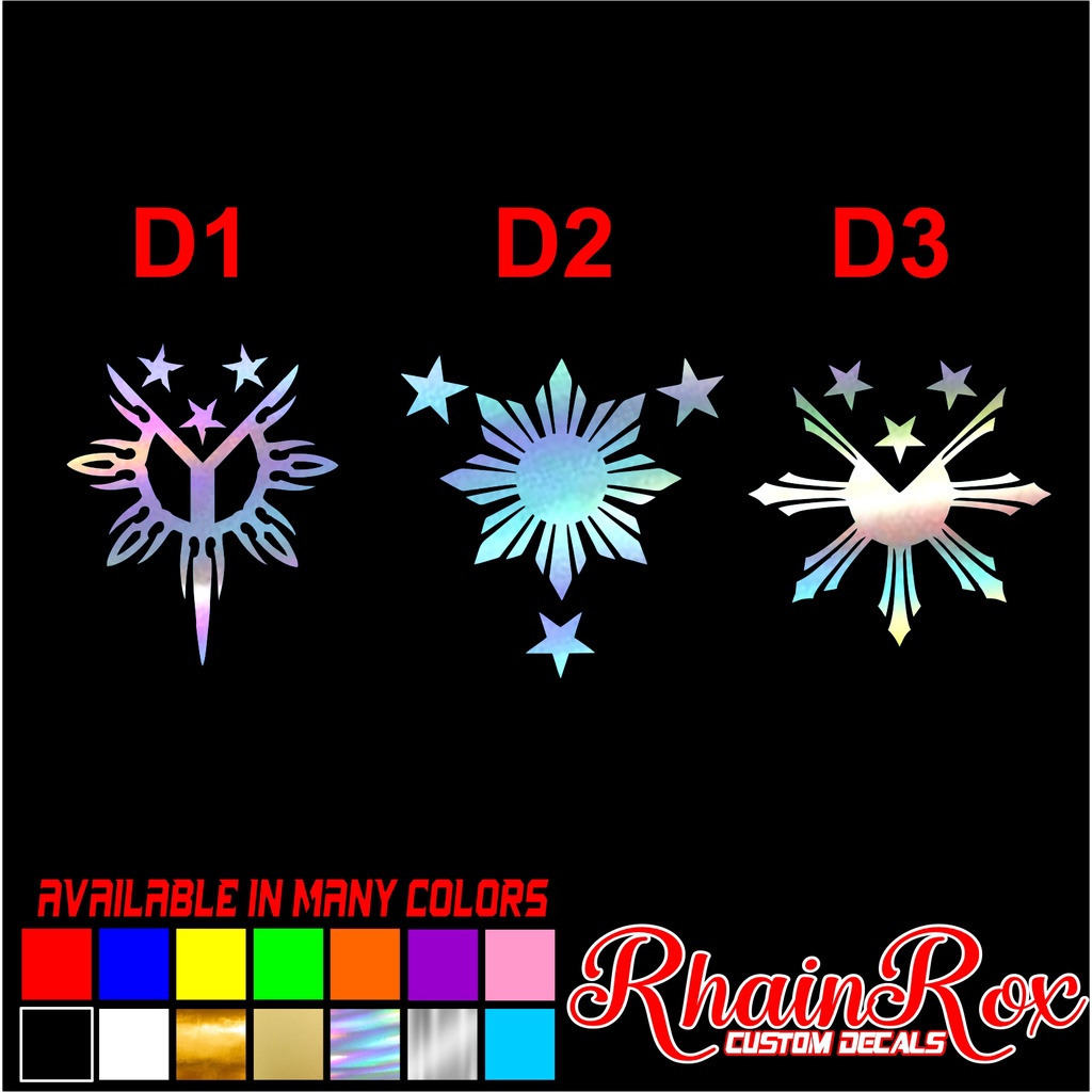 sun and star sticker for motorcycle 3 inches long waterproof machinecut ...