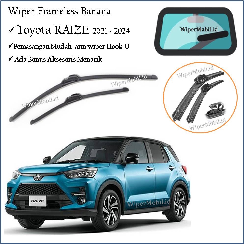 Toyota RAIZE ROCKY 2021 2022 2023 2024 Car Window Frameless Wiper ...