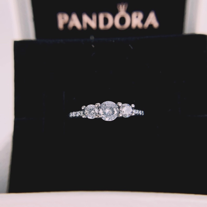 Pandora clear deals 3 stone ring