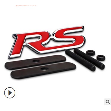 Red Metal RS Logo Front Grille Trunk Emblem Badge Sticker For Honda All ...