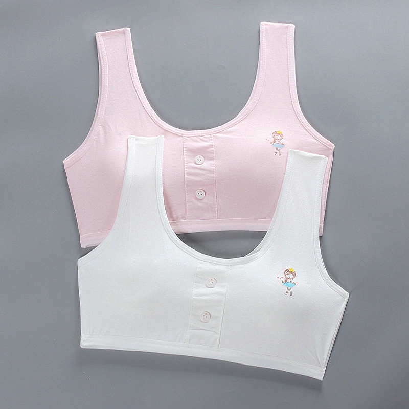 Teenage Girl Cartoon Training Bra Soft Double Layer Cotton Prevent ...