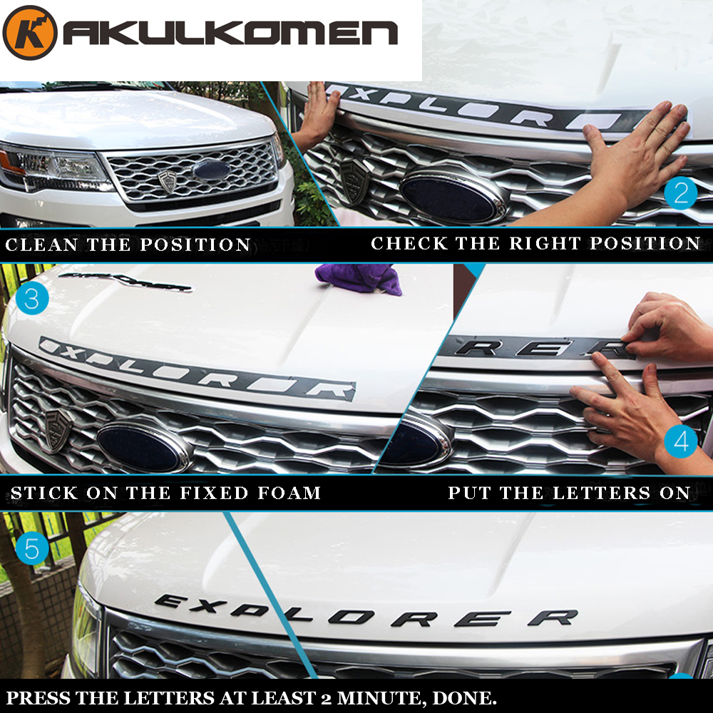 DIY car 3D EXPLORER Fixed Letters Hood Emblem Chrome Logo Badge Sticker