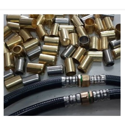 Brass Twin Hose Ferrule gold crimping clip SOLD PER 10PCS SET | Shopee ...