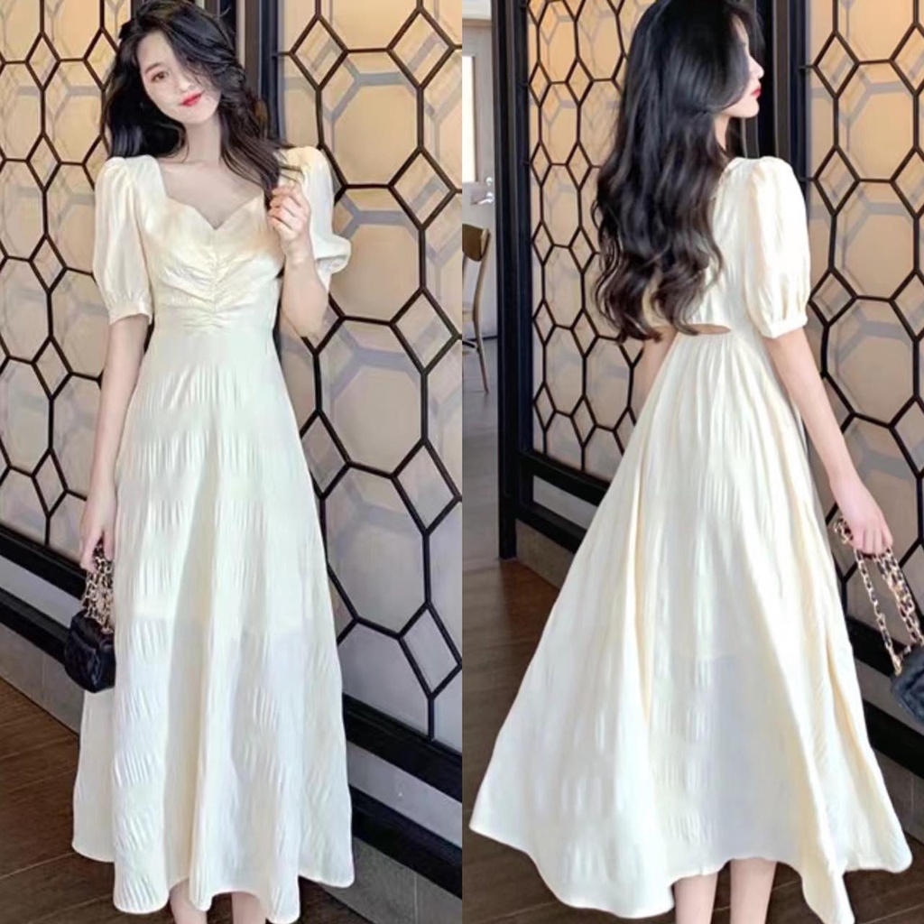 A2996 Miss M Fashion Crossover Cutout Back Solid Dress | Shopee Philippines