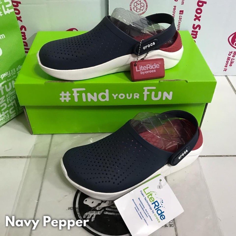 Crocs LiteRide Clog - Navy Pepper | Shopee Philippines