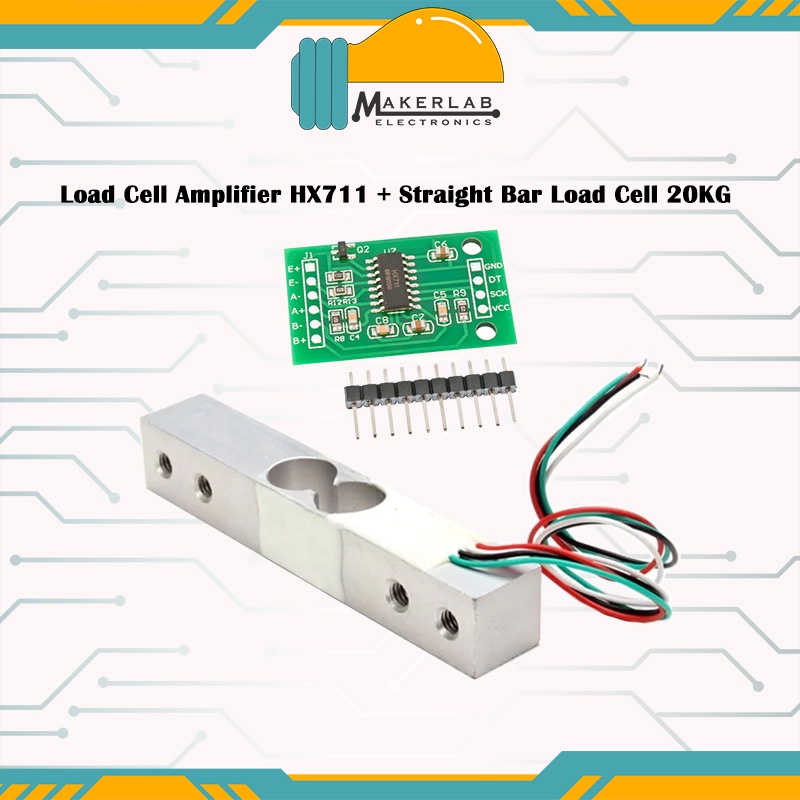 Load Cell Amplifier HX711 & Straight Bar Load Cell Weight Sensor 1kg ...