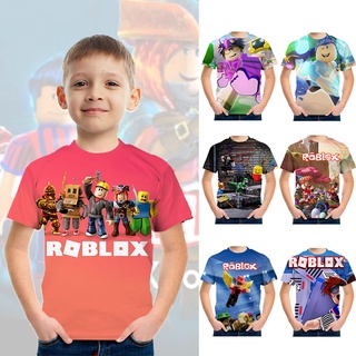 Roblox Short Sleeve T-shirt Boys Kids Summer Tee Crew Neck Tops Clothes