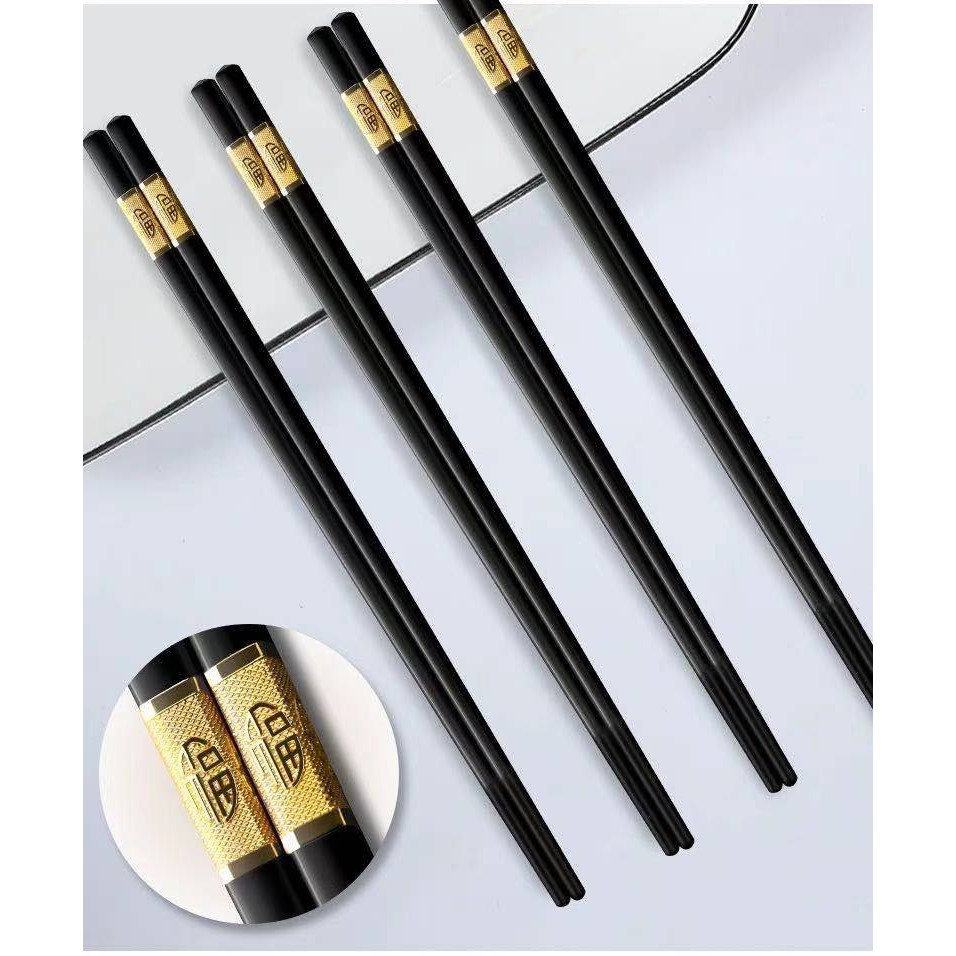 Home Zania 10 Pair Chopsticks Set Gift High Quality Reusable Nonslip