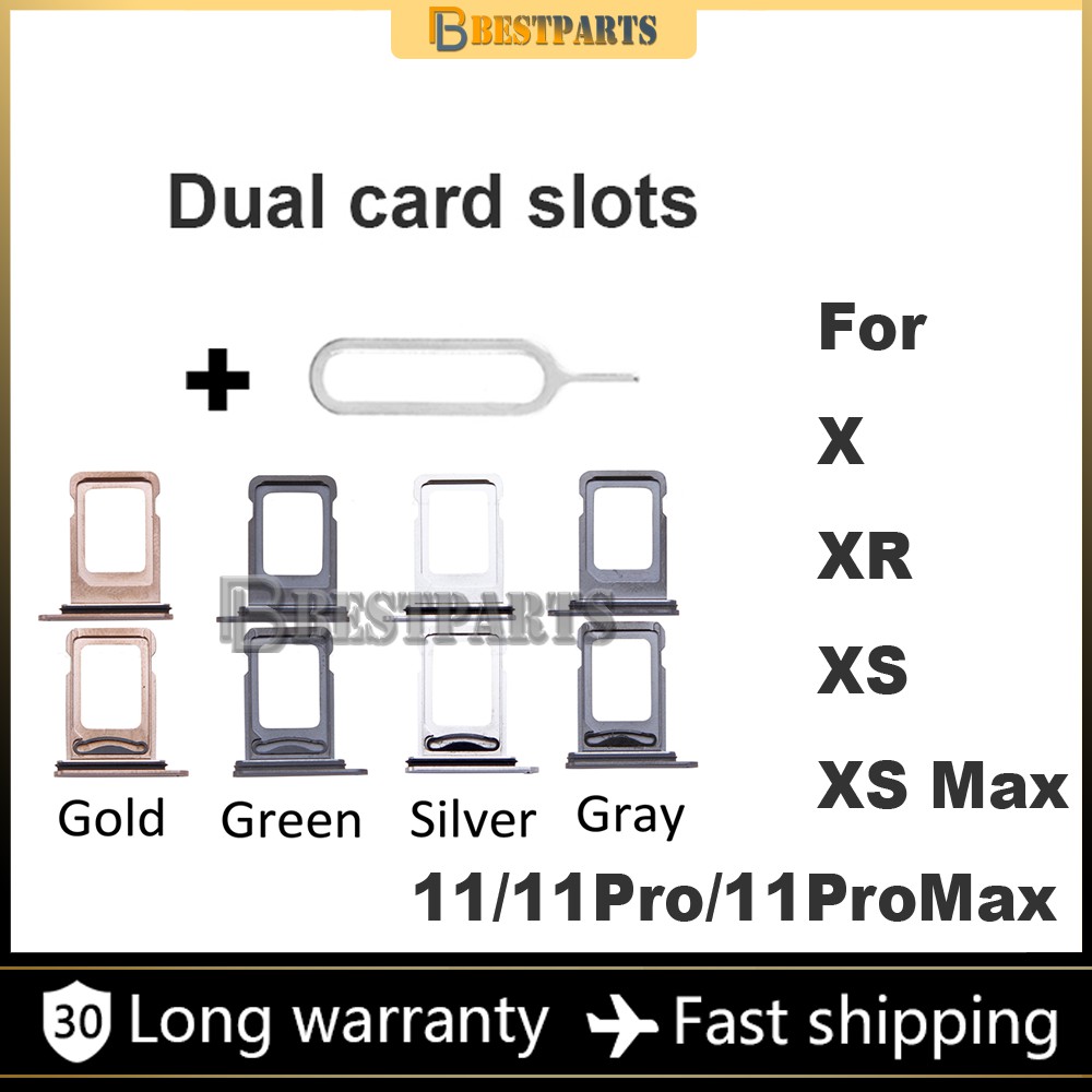 Dual / Single card SIM Card Tray Compatible For iPhone X / XS MAX / XR