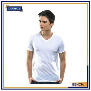 BENCH V Neck Plain T shirt Slim Fit White Shopee Philippines