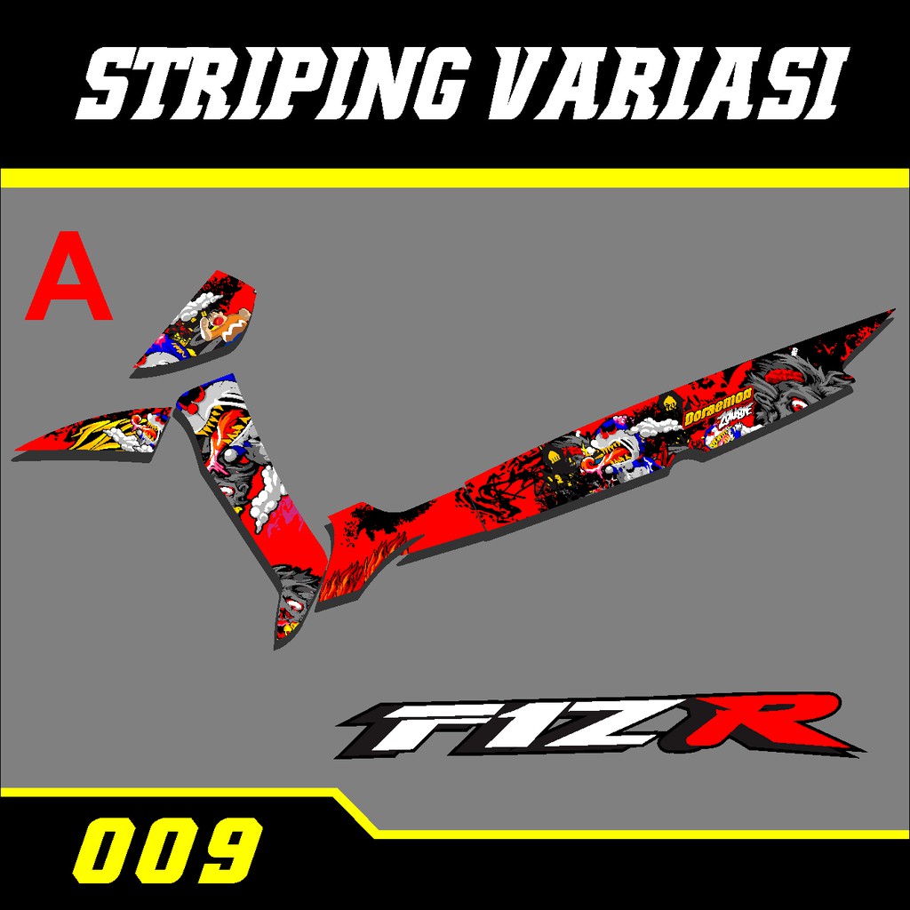 FIZ R Racing DORAEMON motorcycle variation striping Sticker, FIZ R 009 ...