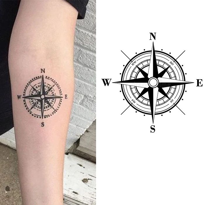【Compass】 Kompas Temporary Tattoo / Temporary Tattoo Waterproof Sticker ...