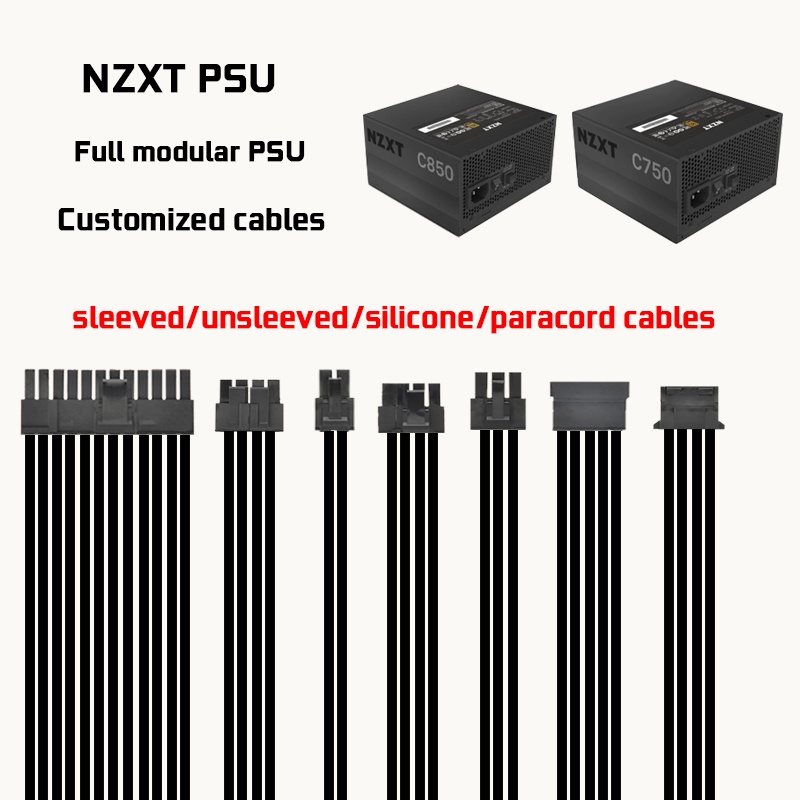 drembigbyray mod custom full cables for NZXT PSU C650 C750 C850 ...