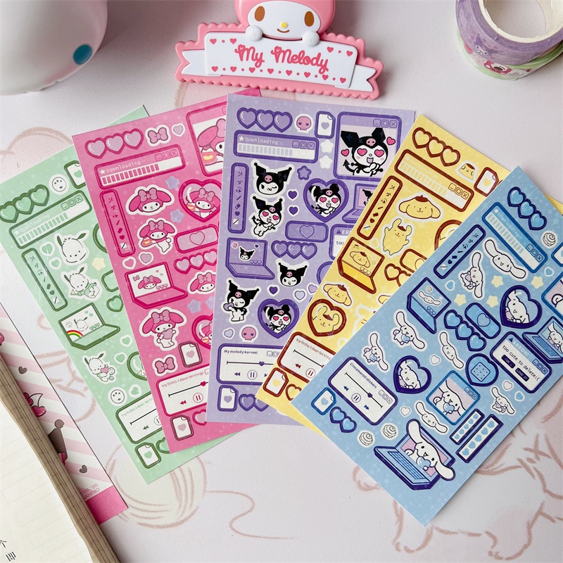 1 Sheet Sanrio Cute Kuromi Laser Sticker PVC Gooka Decorative DIY ...