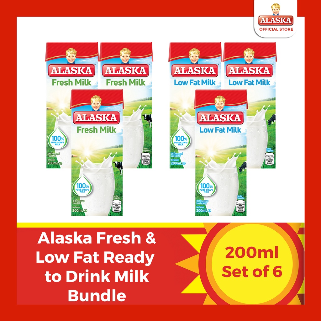 Alaska Fresh Milk 200ml3 + Alaska Low Fat Milk 200ml Shopee Philippines