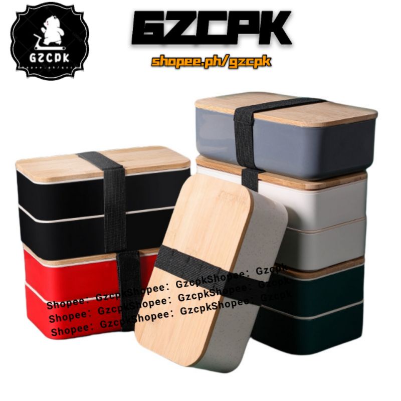 Japanese wood grain 1200ML lunch box can be microwaved Shopee Philippines