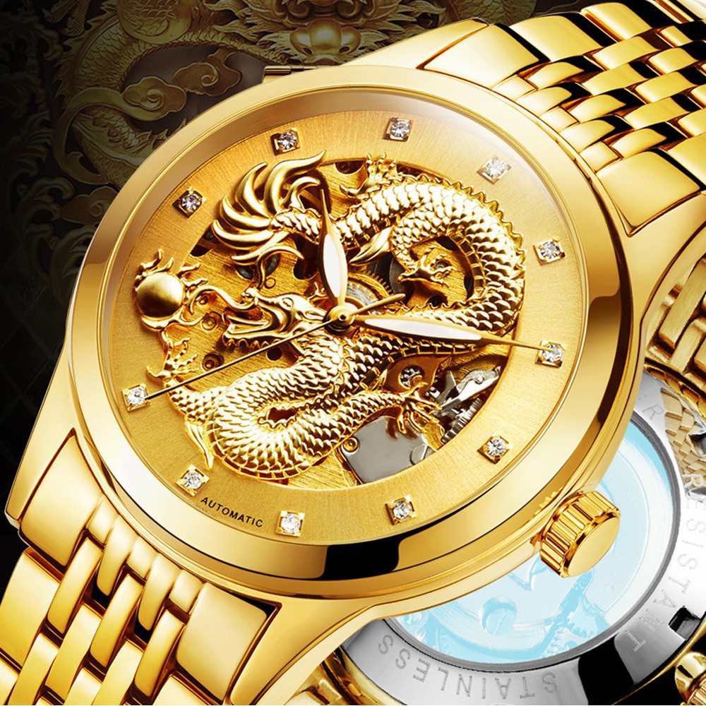 Dragon best sale watch gold