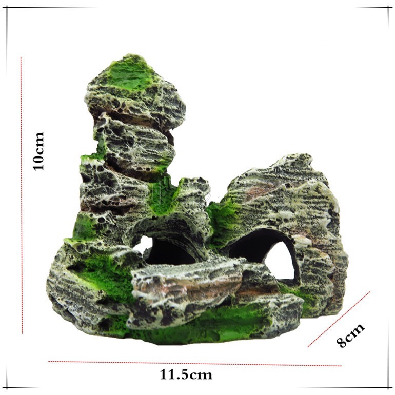 Rockery castle Ornament High Simulation Fish Hideout Resin Mountain for ...