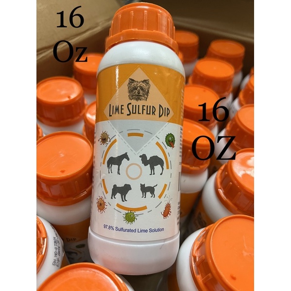 Classic's Lime Sulfur Dip 16 oz Pet Care and Veterinary Treatment Against Ringworm, Mange Lice