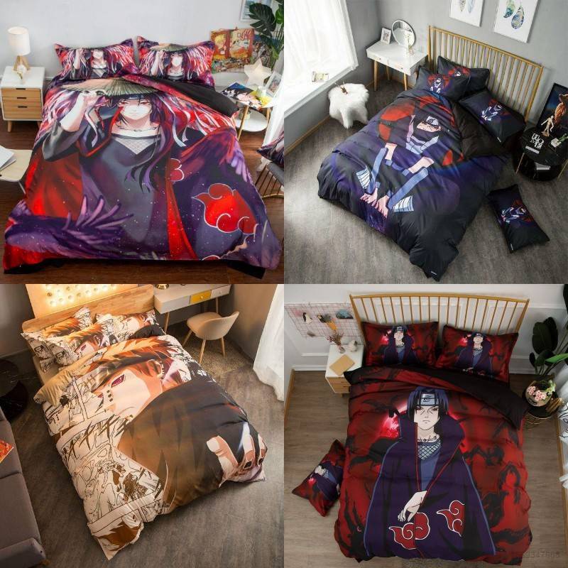 Hobby Anime Naruto Sasuke Uchiha 3in1 Bedding Set Bed Sheet Quilt Cover ...