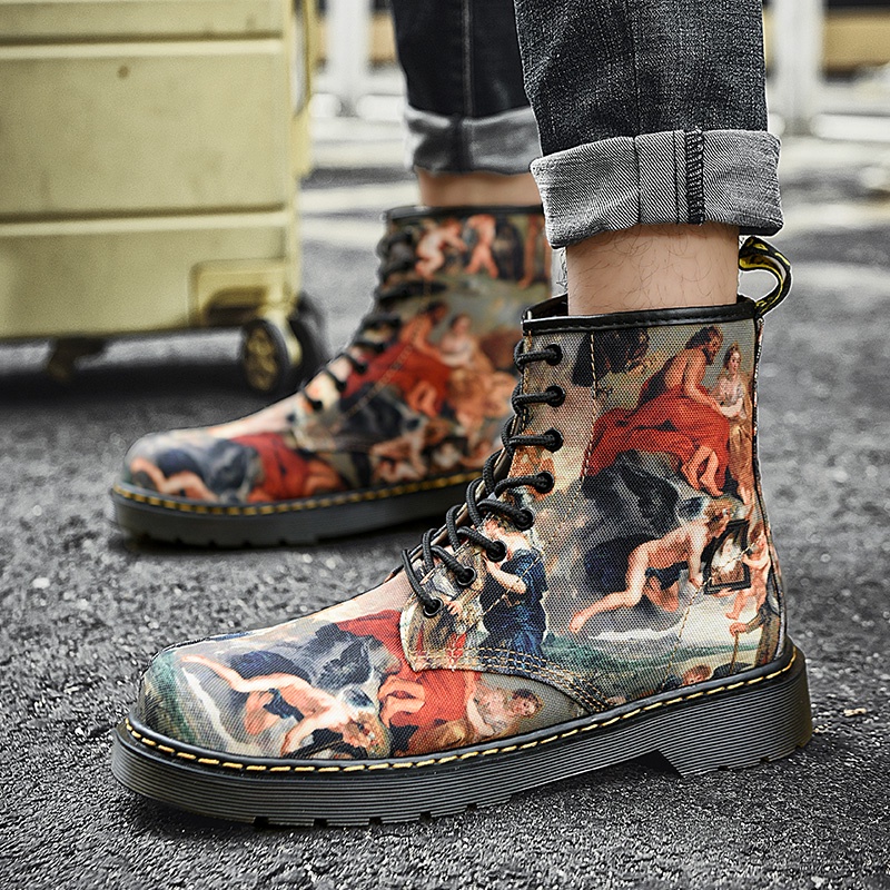 Dr martens painted boots best sale