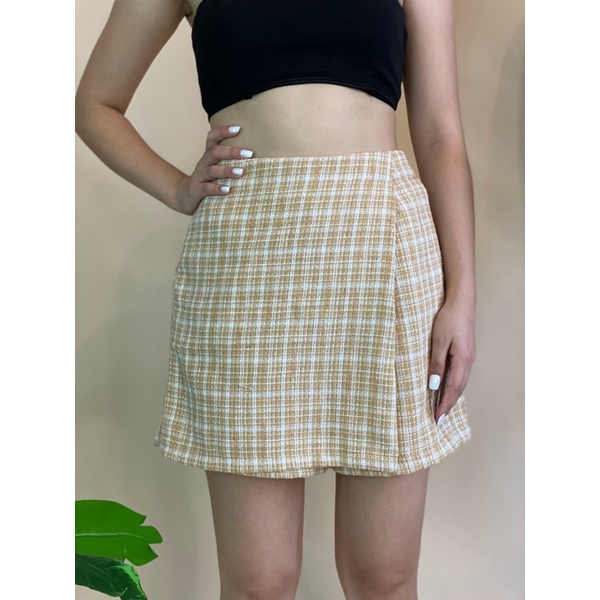 Tweed Skort With Side Pocket (BUTTER SKORT) | Shopee Philippines