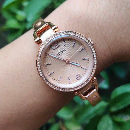 Fossil Watch ES3226 Georgia Rose Gold Slim Steel Bangle Shopee Philippines