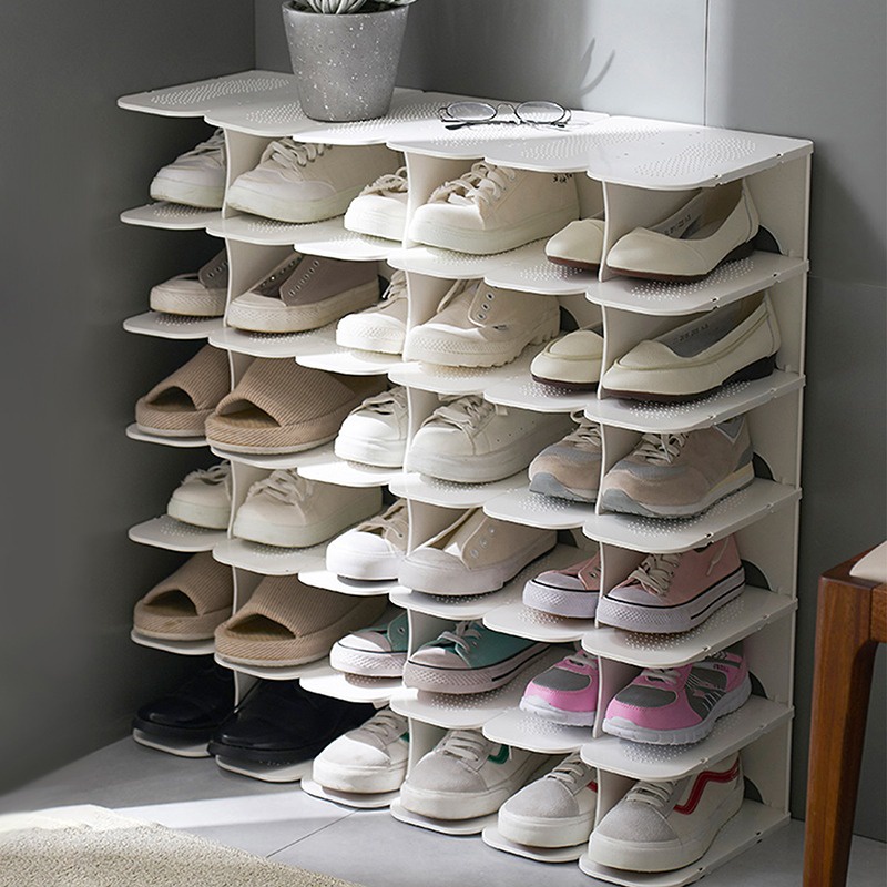 Diy Assembly 6 Layers Stackable Shoe Organizer Shoe Shelf Shoe Rack ...