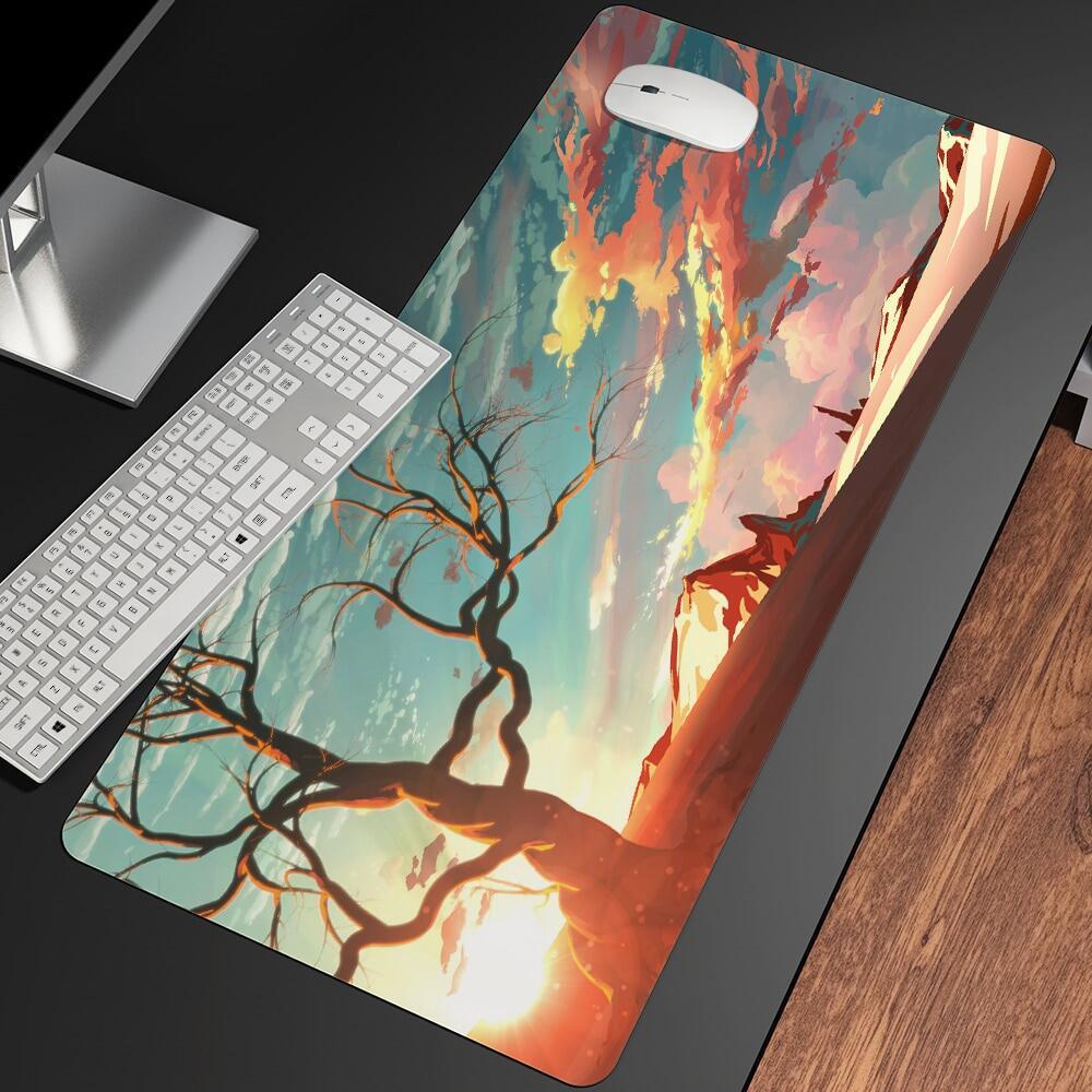 Landscape Mouse Pad Gamer Anti-slip Rubber Gaming Mousepad Keyboard ...