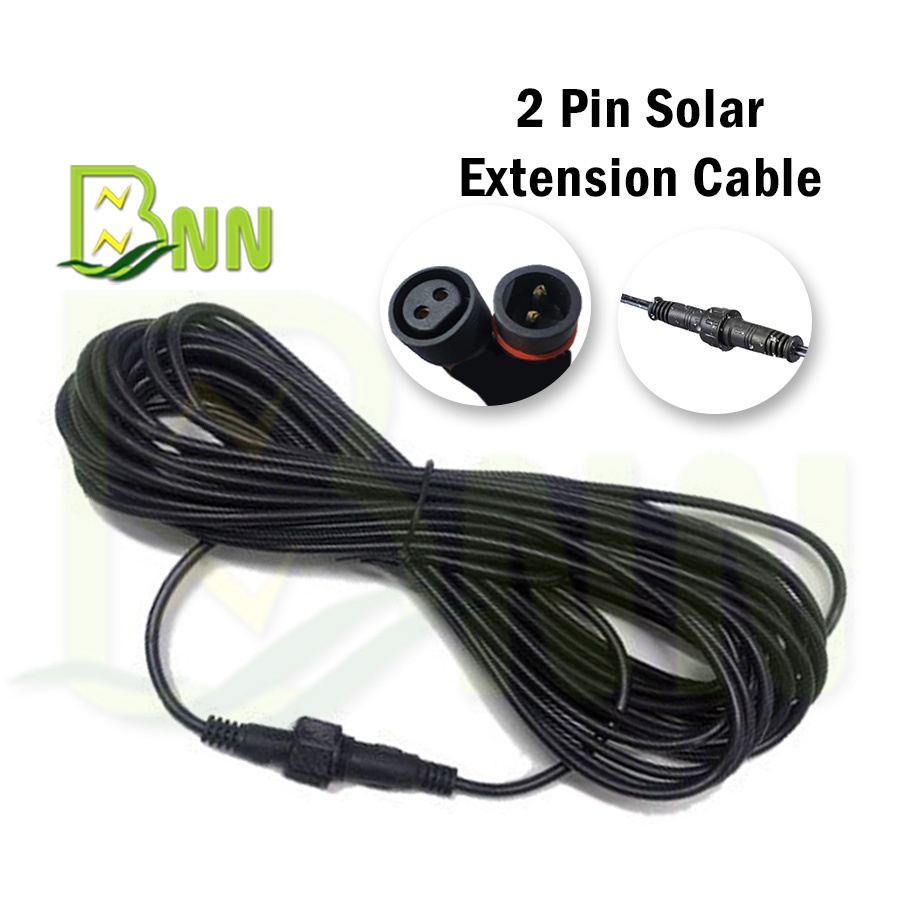 BNN 2 Pin 1.0mm Solar Extension Connector Cable 5 meters Waterproof and ...
