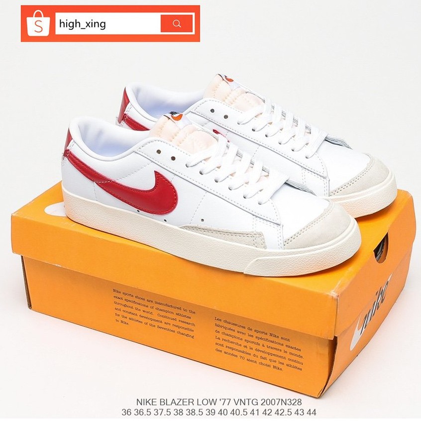 Nike blazer low red 2024 white