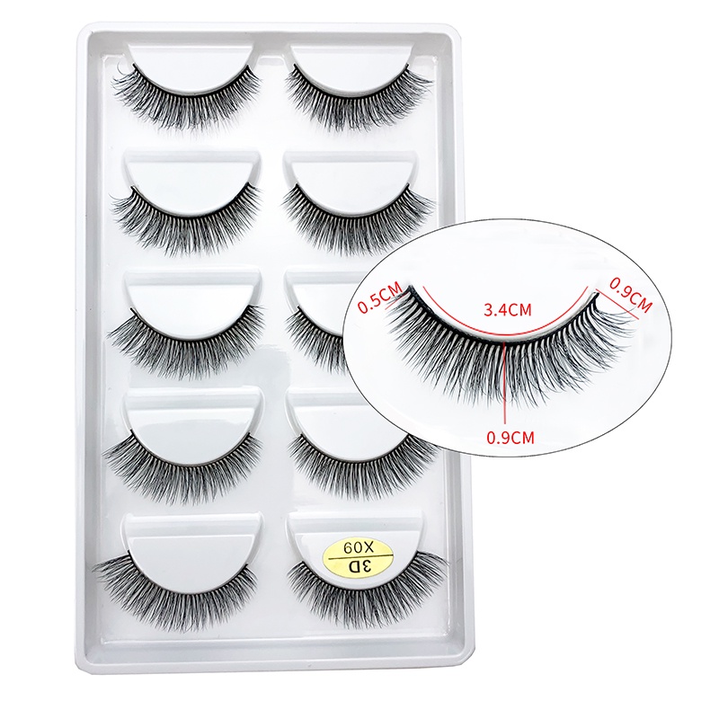 5 Pairs 3D Fake EyeLash X08 Cross False Eye lashes Simulated Thick ...
