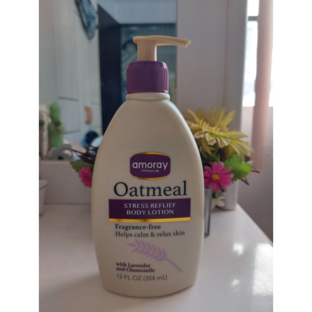 Imported Amoray Premium Oatmeal stress relief Body Lotion fragrance free with Lavander and Chamomile