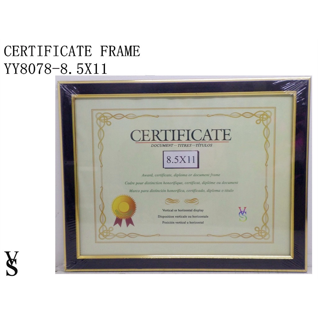 [VS] CERTIFICATE FRAME WOODEN ACETATE PVC COVER 8.5X11 (YY8102 / YY8078