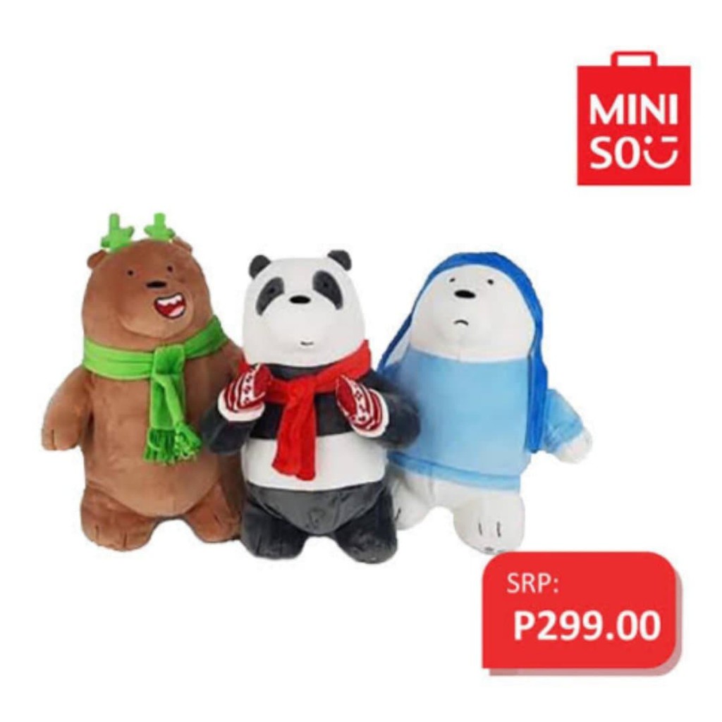 We bare bears christmas hot sale plush