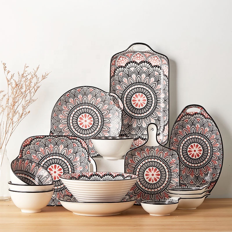 15 Piece Bohemian/Japanese Gift Set Dinnerware Plate Bowl MK015 Ceramic ...