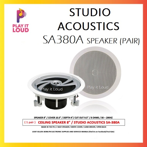 STUDIO ACOUSTICS SA380A 2 WAY CEILING STEREO SPEAKER SYSTEM 120watts