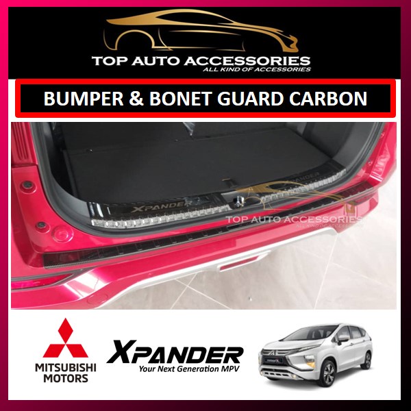 XPANDER 2020 BONET GUARD, BUMPER PAD, BONET PROTECTOR CARBON FIBER ...