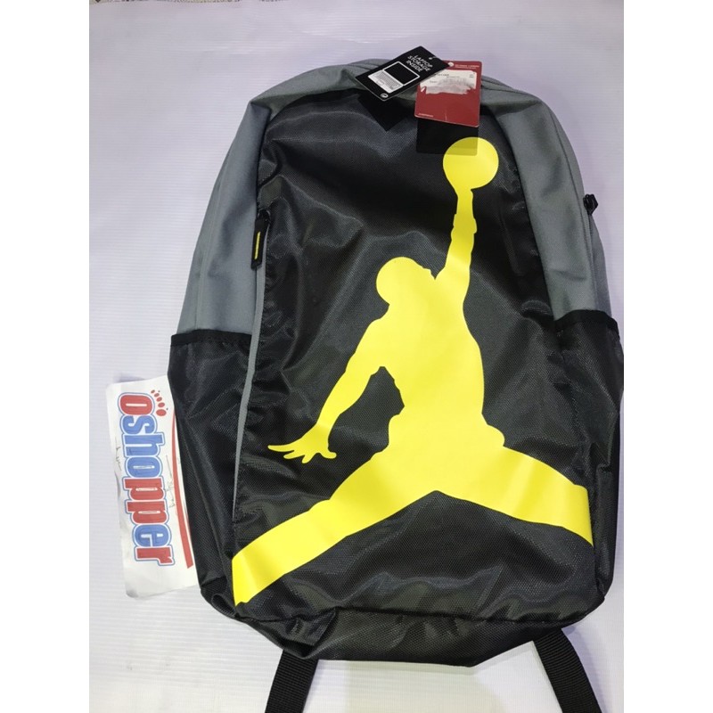NIKE JORDAN BIG JUMPMAN BACKPACK BLACK YELLOW GREY BNWT Shopee