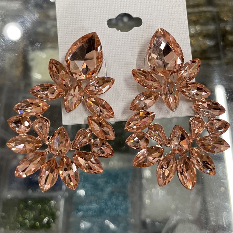 Rose gold pageant earrings hot sale