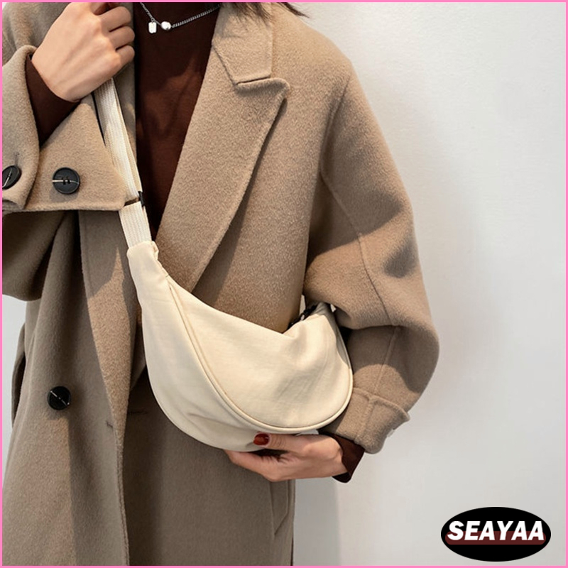 Women's Crescent Shoulder Bag | Retro 90s Hobo Bag | PU Leather Crossbody Tote | Adjustable Strap