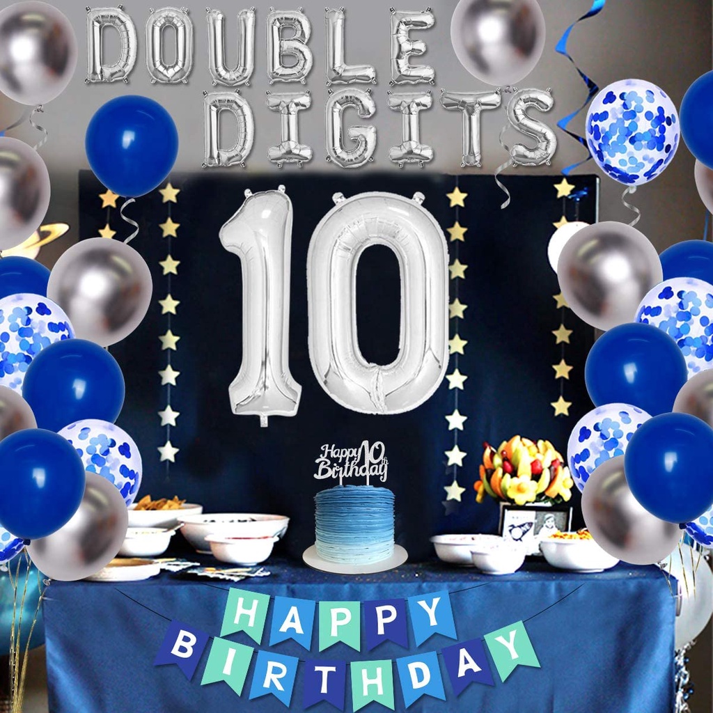 CHEEREVEAL 10th Birthday Party Decoration for Boys Girls 10 Years Old