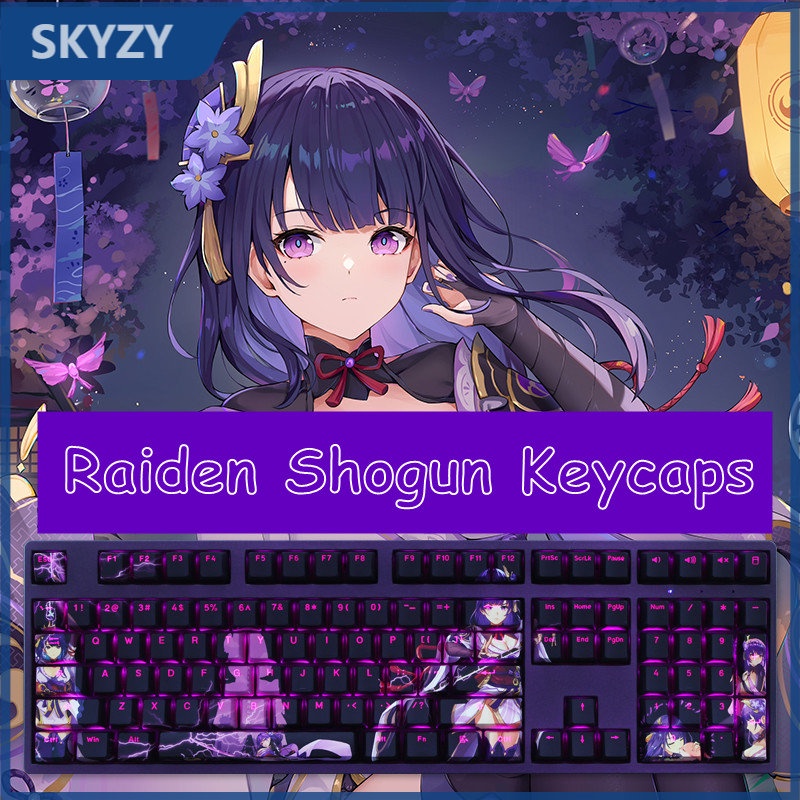 Raiden Shogun Keycaps Cherry Profile Light Transmission Genshin Impact ...