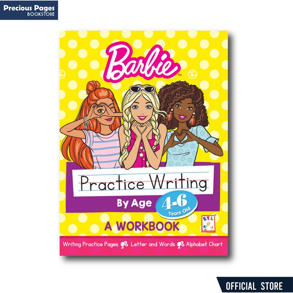 Practice Writing By Age 4-6 years old Workbook (Barbie) | Shopee ...