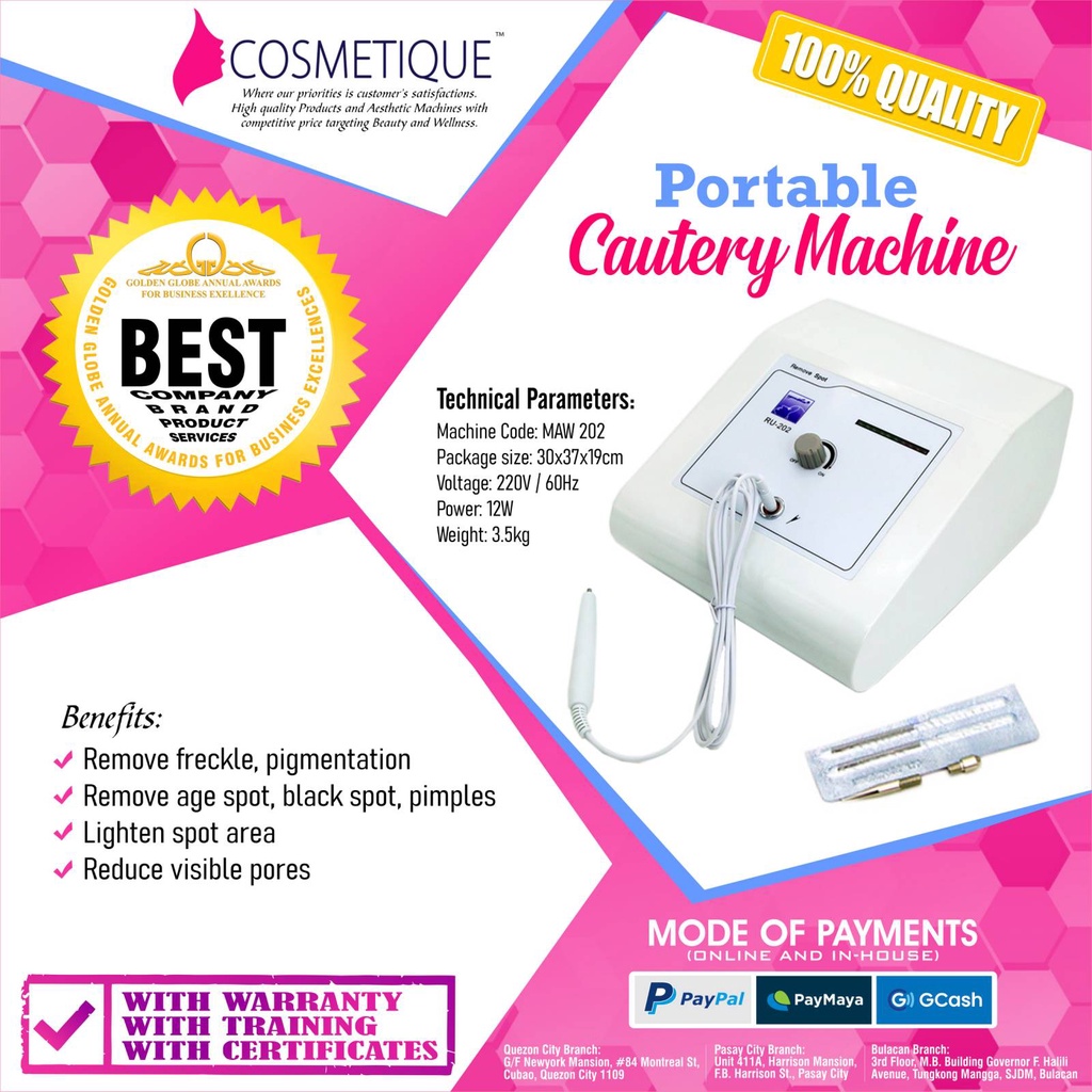 Electrocautery warts millia skin tag removal facial machine with