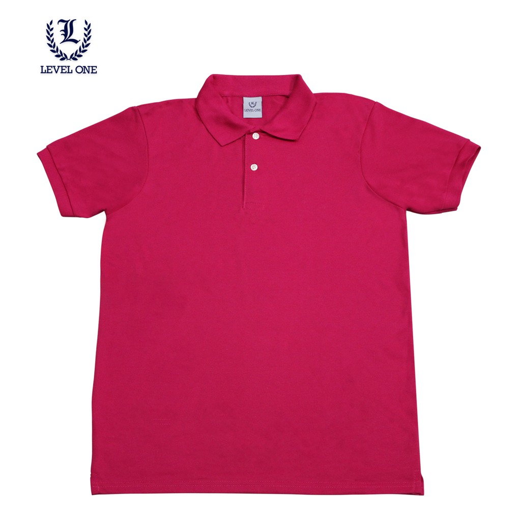 Level One Men s Polo Shirt Basics Fuchsia Pink Shopee Philippines