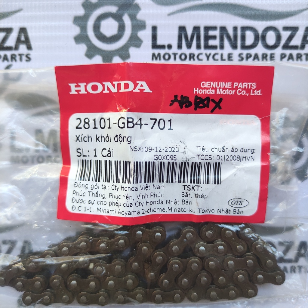 Honda XRM 110/w100 62L Starter Chain Genuine 28101-GB4-701 | Shopee ...