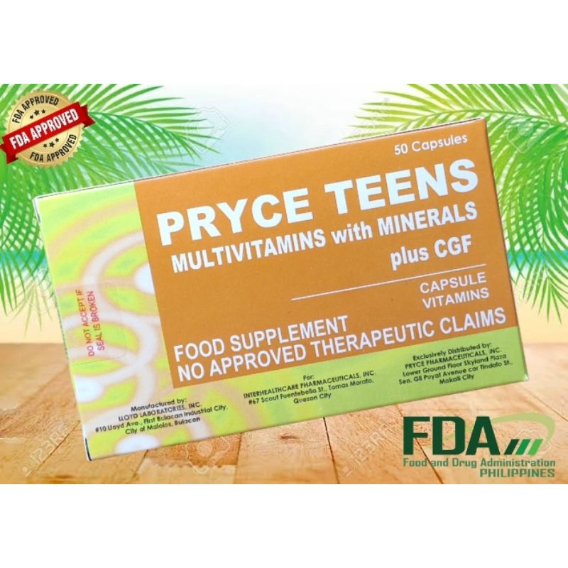PRYCE TEENS MULTIVITAMINS + MINERALS + CGF 50 Capsules Shopee Philippines
