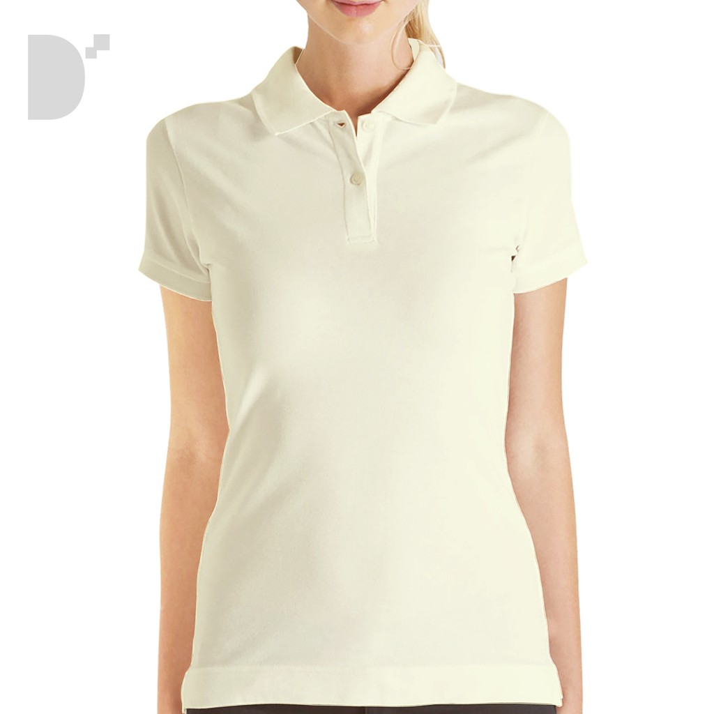 Cream polo shirt ladies store